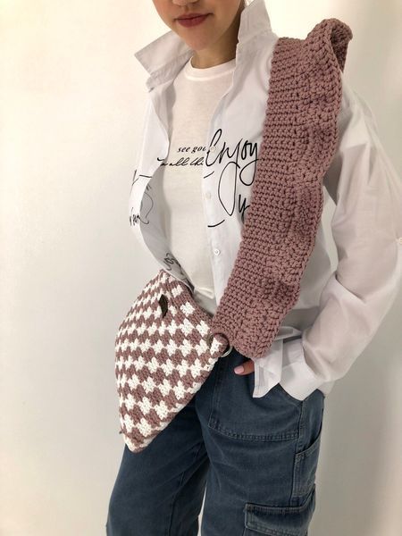Ексклюзивна в&rsquo;язана сумка Checkerboard від Knittingmoda